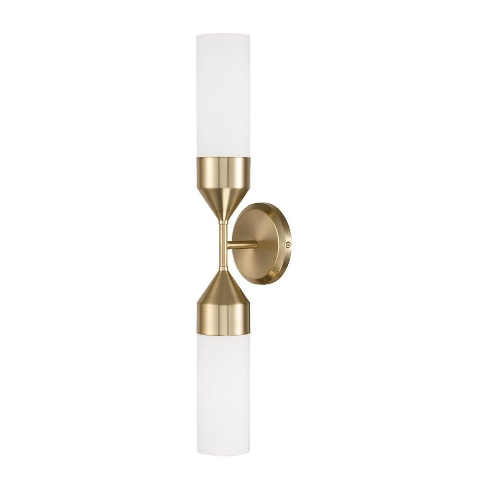 Capital Lighting 652421MA Matte Brass 25''w X 5''h 2-light Cylindrical Sconce In Matte Brass With Soft White Glass Image 1