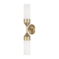 Capital Lighting 652421MA Matte Brass 25''w X 5''h 2-light Cylindrical Sconce In Matte Brass With Soft White Glass Image 1