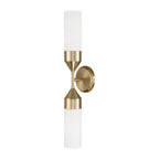 Capital Lighting 652421MA Matte Brass 25''w X 5''h 2-light Cylindrical Sconce In Matte Brass With Soft White Glass Image 1
