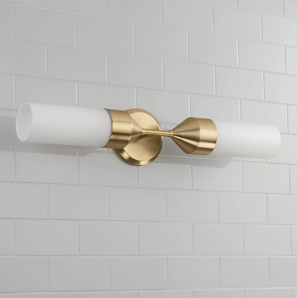 Capital Lighting 652421MA Matte Brass 25''w X 5''h 2-light Cylindrical Sconce In Matte Brass With Soft White Glass Image 3