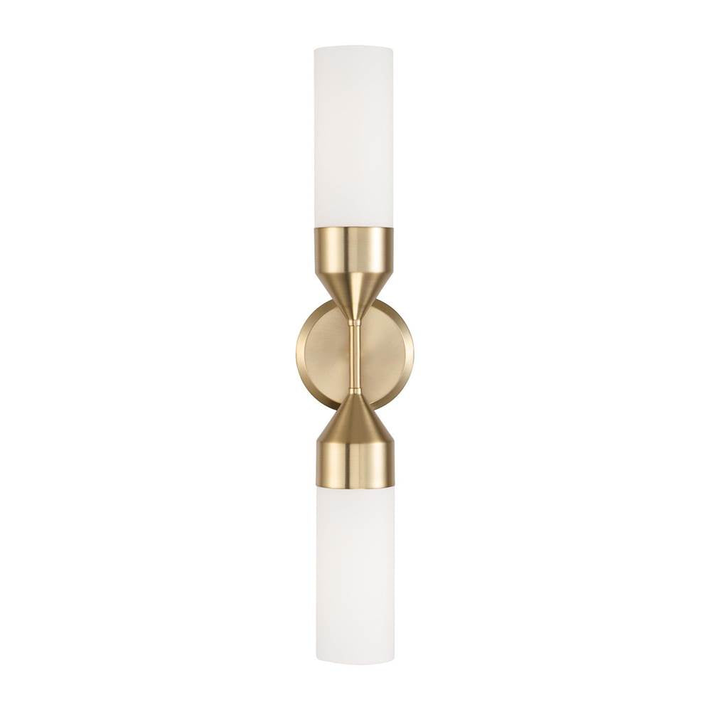 Capital Lighting 652421MA Matte Brass 25''w X 5''h 2-light Cylindrical Sconce In Matte Brass With Soft White Glass Image 4