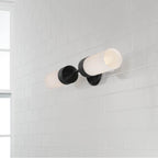 Capital Lighting 652421MB Matte Black 25''w X 5''h 2-light Cylindrical Sconce In Matte Black With Soft White Glass Image 5
