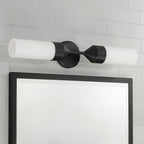 Capital Lighting 652421MB Matte Black 25''w X 5''h 2-light Cylindrical Sconce In Matte Black With Soft White Glass Image 3