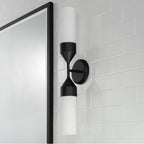 Capital Lighting Devon 25''w X 5''h 2-light Cylindrical Sconce In Matte Brass With Soft White Glass