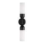 Capital Lighting 652421MB Matte Black 25''w X 5''h 2-light Cylindrical Sconce In Matte Black With Soft White Glass Image 4