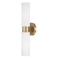 Capital Lighting 652621AD Aged Brass 5''w X 20.50''h 2-light Dual Linear Sconce Bath Bar In Aged Brass With Soft White Glass Image 1