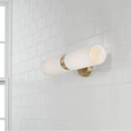 Capital Lighting 652621AD Aged Brass 5''w X 20.50''h 2-light Dual Linear Sconce Bath Bar In Aged Brass With Soft White Glass Image 5