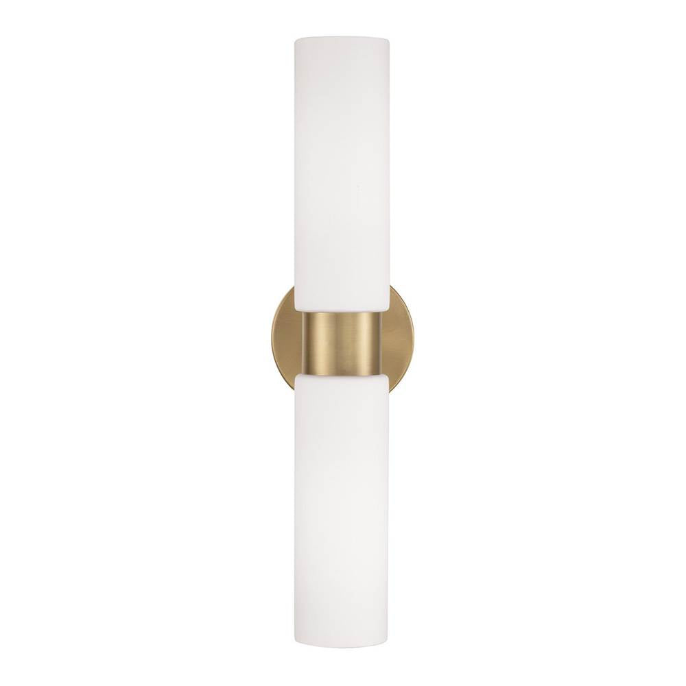 Capital Lighting 652621AD Aged Brass 5''w X 20.50''h 2-light Dual Linear Sconce Bath Bar In Aged Brass With Soft White Glass Image 4
