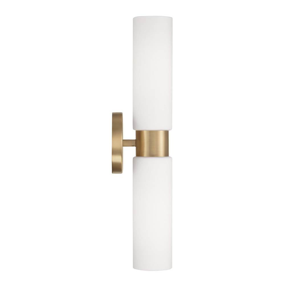 Capital Lighting 652621AD Aged Brass 5''w X 20.50''h 2-light Dual Linear Sconce Bath Bar In Aged Brass With Soft White Glass Image 3