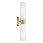 Capital Lighting 652621AD Aged Brass 5''w X 20.50''h 2-light Dual Linear Sconce Bath Bar In Aged Brass With Soft White Glass Image 3