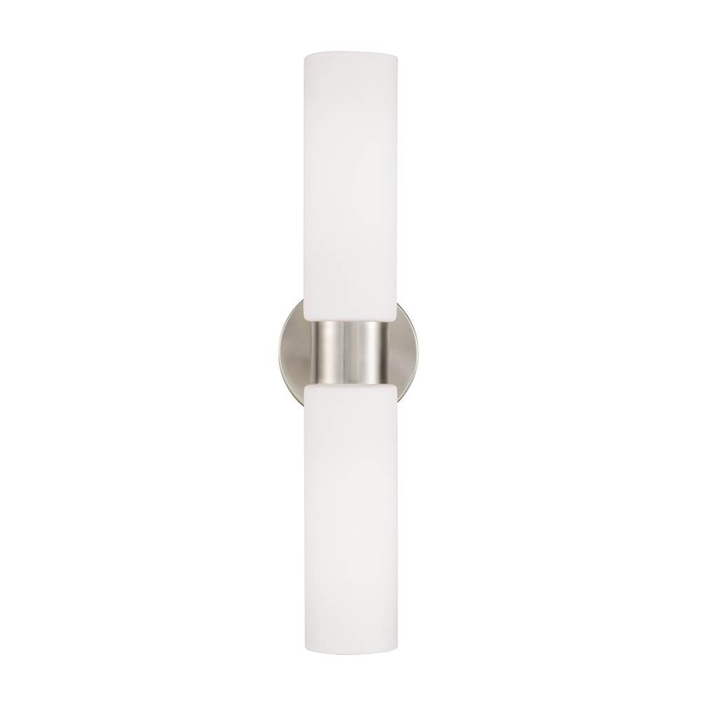 Capital Lighting 652621BN Brushed Nickel 5''w X 20.50''h 2-light Dual Linear Sconce Bath Bar In Brushed Nickel With Soft White Glass Image 4