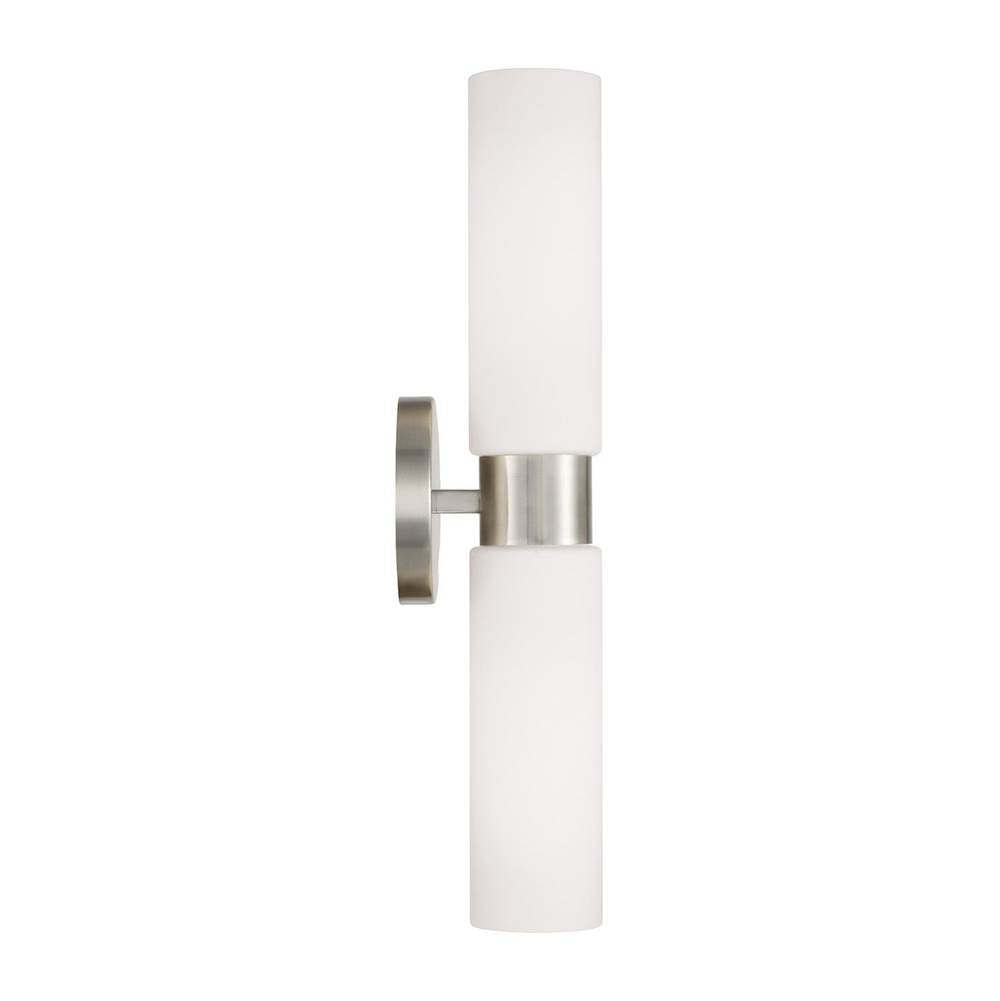 Capital Lighting 652621BN Brushed Nickel 5''w X 20.50''h 2-light Dual Linear Sconce Bath Bar In Brushed Nickel With Soft White Glass Image 3