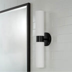 Capital Lighting 652621MB Matte Black 5''w X 20.50''h 2-light Dual Linear Sconce Bath Bar In Matte Black With Soft White Glass Image 5