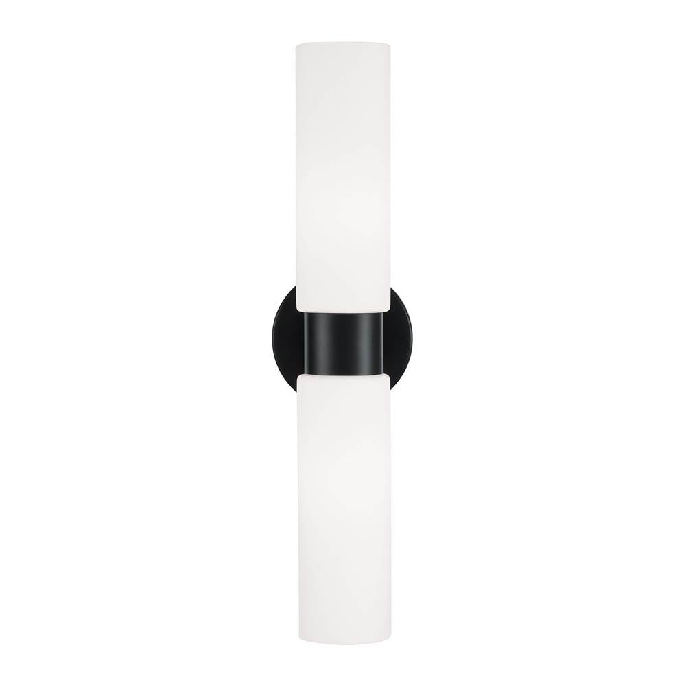 Capital Lighting 652621MB Matte Black 5''w X 20.50''h 2-light Dual Linear Sconce Bath Bar In Matte Black With Soft White Glass Image 4
