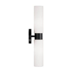 Capital Lighting 652621MB Matte Black 5''w X 20.50''h 2-light Dual Linear Sconce Bath Bar In Matte Black With Soft White Glass Image 3