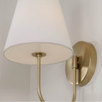 Capital Lighting 652711MA Matte Brass 7.50''w X 14''h 1-light Sconce In Matte Brass With Tapered White Fabric Shade And Glass Diffuser Image 4