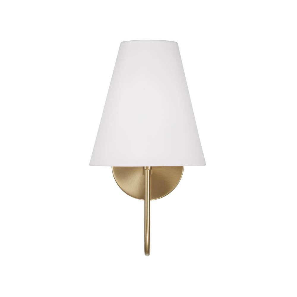 Capital Lighting 652711MA Matte Brass 7.50''w X 14''h 1-light Sconce In Matte Brass With Tapered White Fabric Shade And Glass Diffuser Image 3