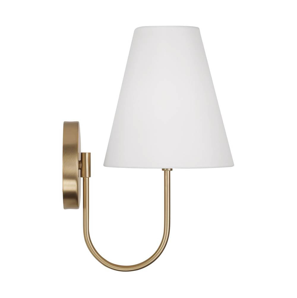 Capital Lighting 652711MA Matte Brass 7.50''w X 14''h 1-light Sconce In Matte Brass With Tapered White Fabric Shade And Glass Diffuser Image 2