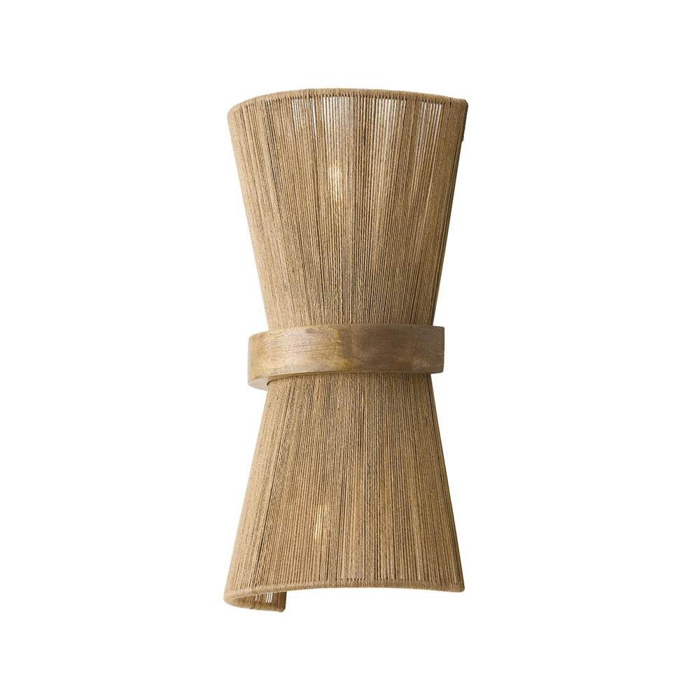 Capital Lighting 652821MA Matte Brass 9''w X 16.25''h 2-light Sconce In Matte Brass With Mango Wood And Handwrapped Natural Jute Rope String Image 1