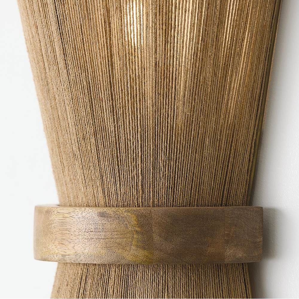 Capital Lighting 652821MA Matte Brass 9''w X 16.25''h 2-light Sconce In Matte Brass With Mango Wood And Handwrapped Natural Jute Rope String Image 4