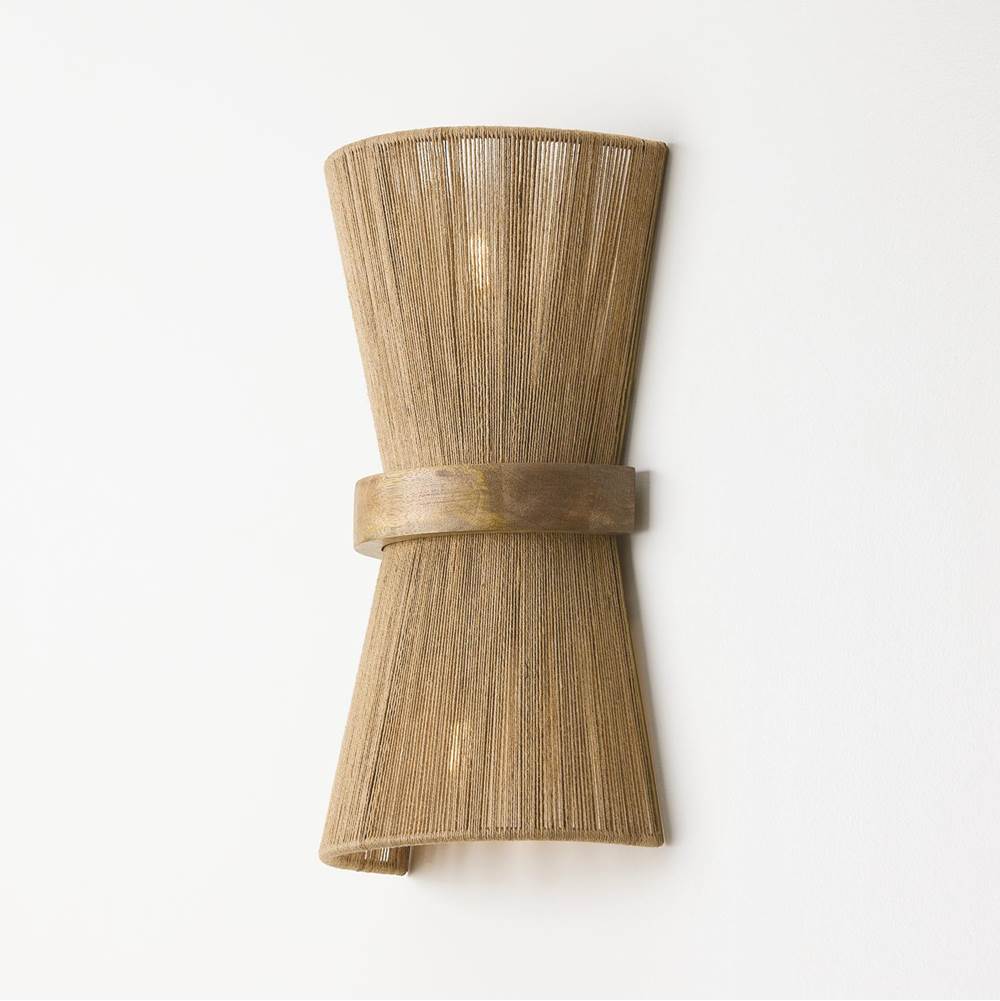 Capital Lighting 652821MA Matte Brass 9''w X 16.25''h 2-light Sconce In Matte Brass With Mango Wood And Handwrapped Natural Jute Rope String Image 5