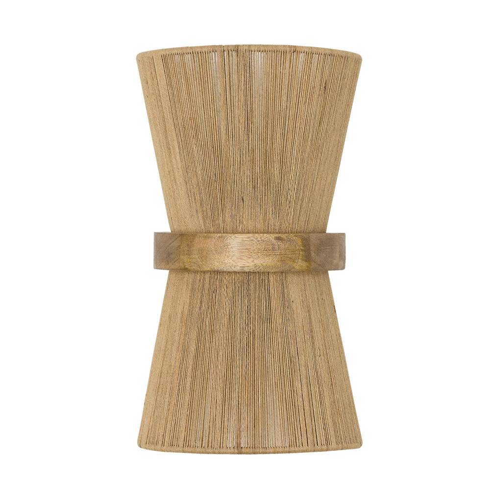 Capital Lighting 652821MA Matte Brass 9''w X 16.25''h 2-light Sconce In Matte Brass With Mango Wood And Handwrapped Natural Jute Rope String Image 3