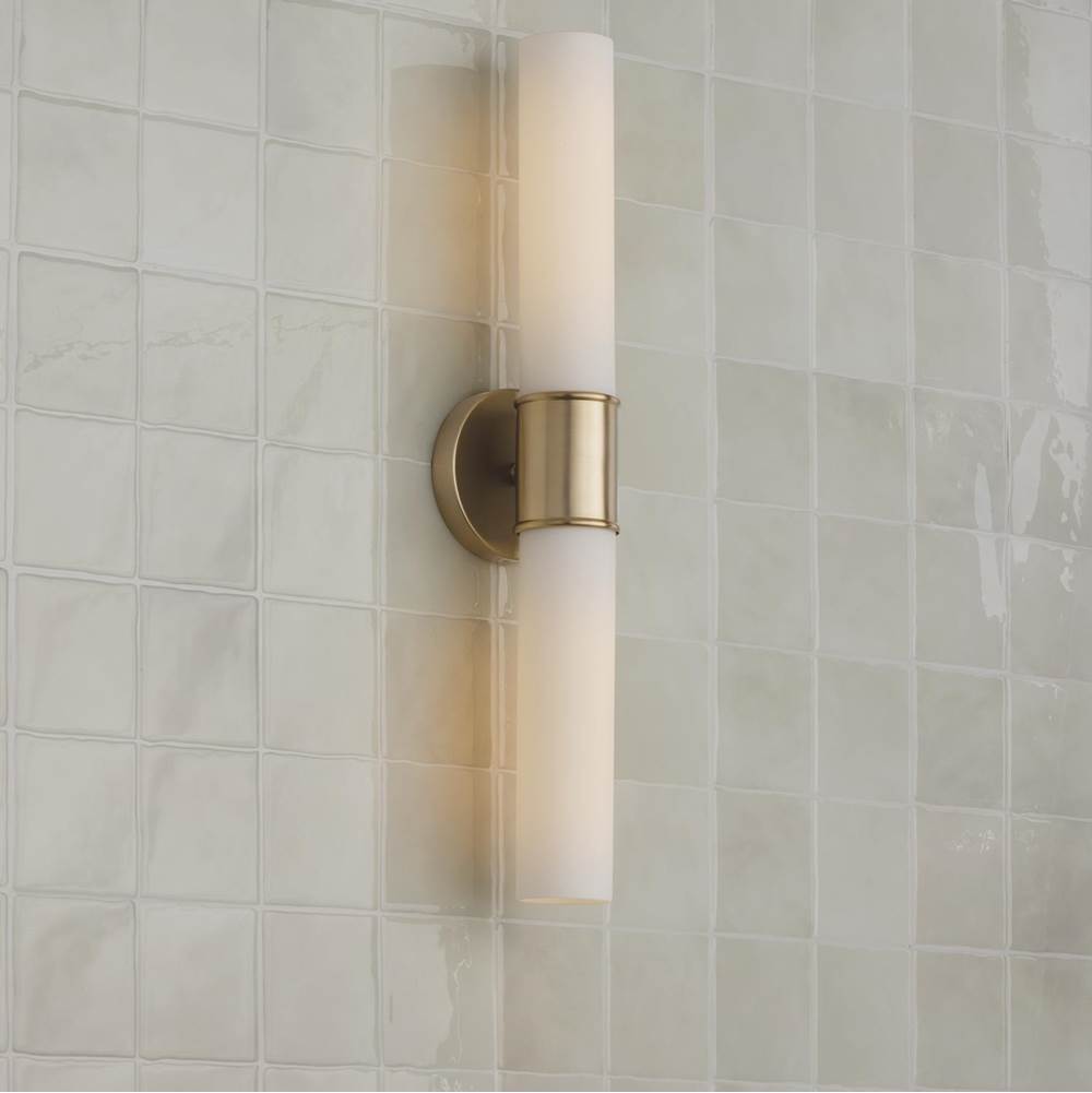 Capital Lighting Parson 25.25''w X 5''h 2-light Dual Sconce In Matte Brass With Soft White Glass