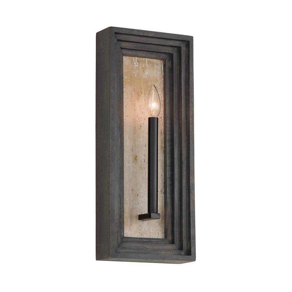 Capital Lighting 654011EB Espresso Stain,Black 8.5'' W X 20'' H 1-light Candle Sconce In Matte Black And Handcrafted Mango Wood In Espresso Stain Image 1