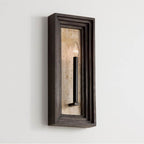 Capital Lighting Dunn 8.5'' W X 20'' H 1-light Candle Sconce In Matte Black And Handcrafted Mango Wood In Espresso Stain