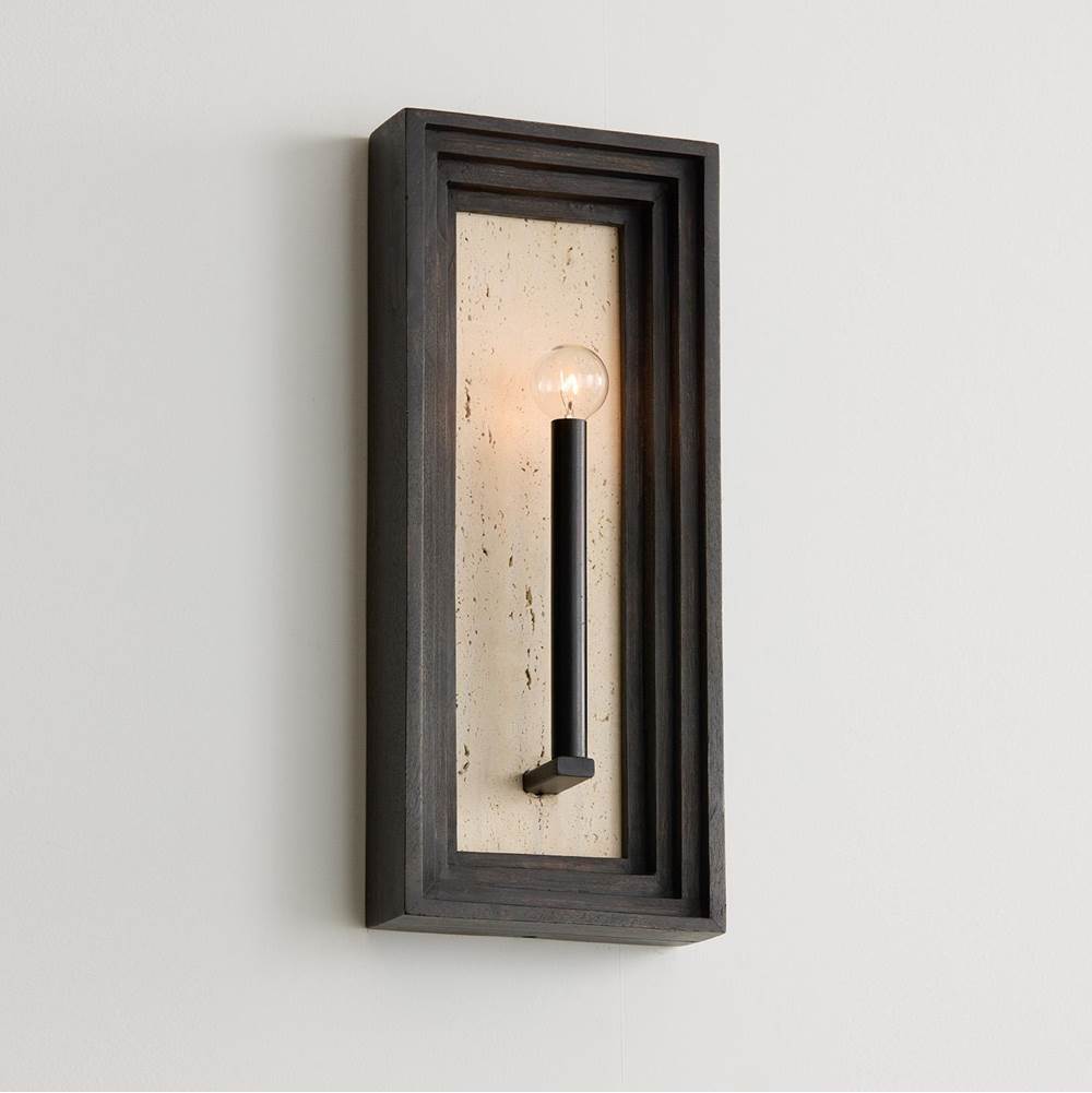 Capital Lighting 654011EB Espresso Stain,Black 8.5'' W X 20'' H 1-light Candle Sconce In Matte Black And Handcrafted Mango Wood In Espresso Stain Image 2