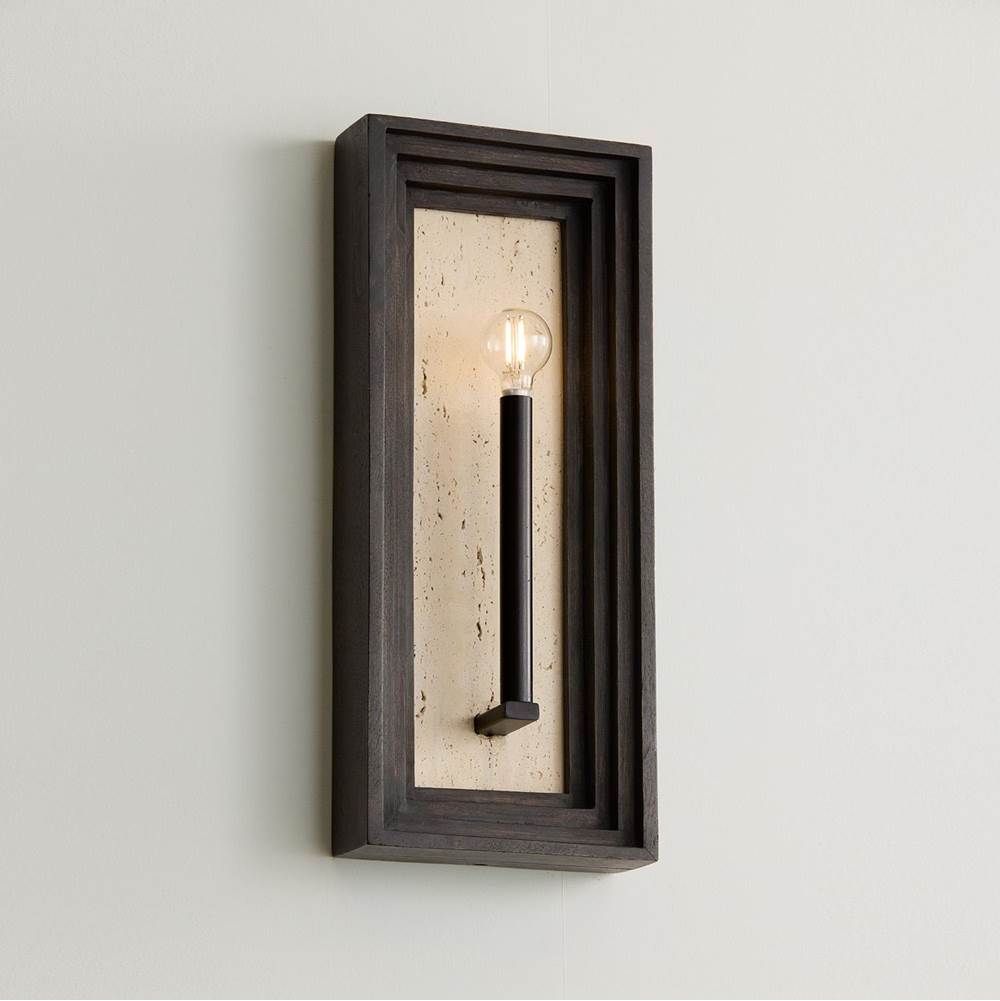 Capital Lighting 654011EB Espresso Stain,Black 8.5'' W X 20'' H 1-light Candle Sconce In Matte Black And Handcrafted Mango Wood In Espresso Stain Image 3