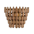 Capital Lighting 654411LW Light Wood,Patinaed Brass 11.5'' H X 13.5'' W 1-light Flush Mount Sconce In Hand-distressed Patinaed Brass And Handcrafted Mango Wood Image 1