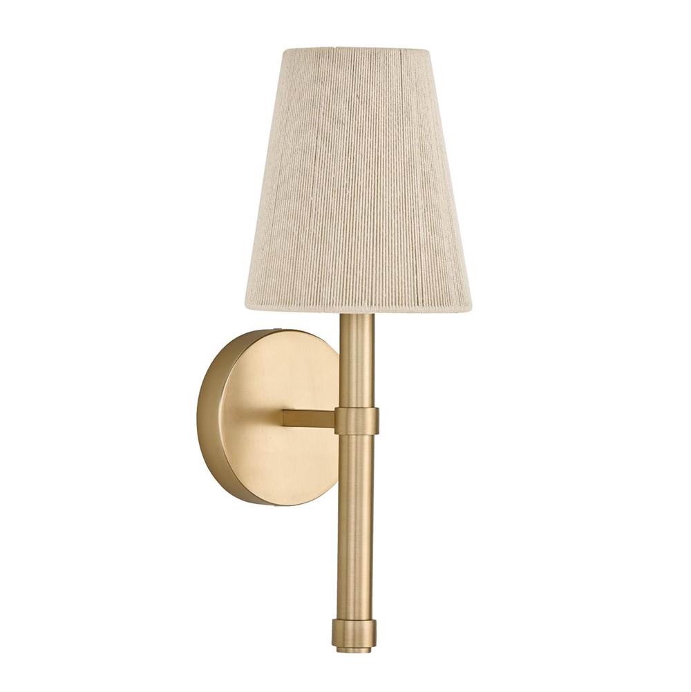 Capital Lighting 654511MA Matte Brass 5'' W X 14'' H 1-light Wallchiere Sconce In Matte Brass With Tapered Bleached Natural Rope Shade Image 1