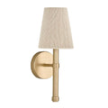 Capital Lighting 654511MA Matte Brass 5'' W X 14'' H 1-light Wallchiere Sconce In Matte Brass With Tapered Bleached Natural Rope Shade Image 1