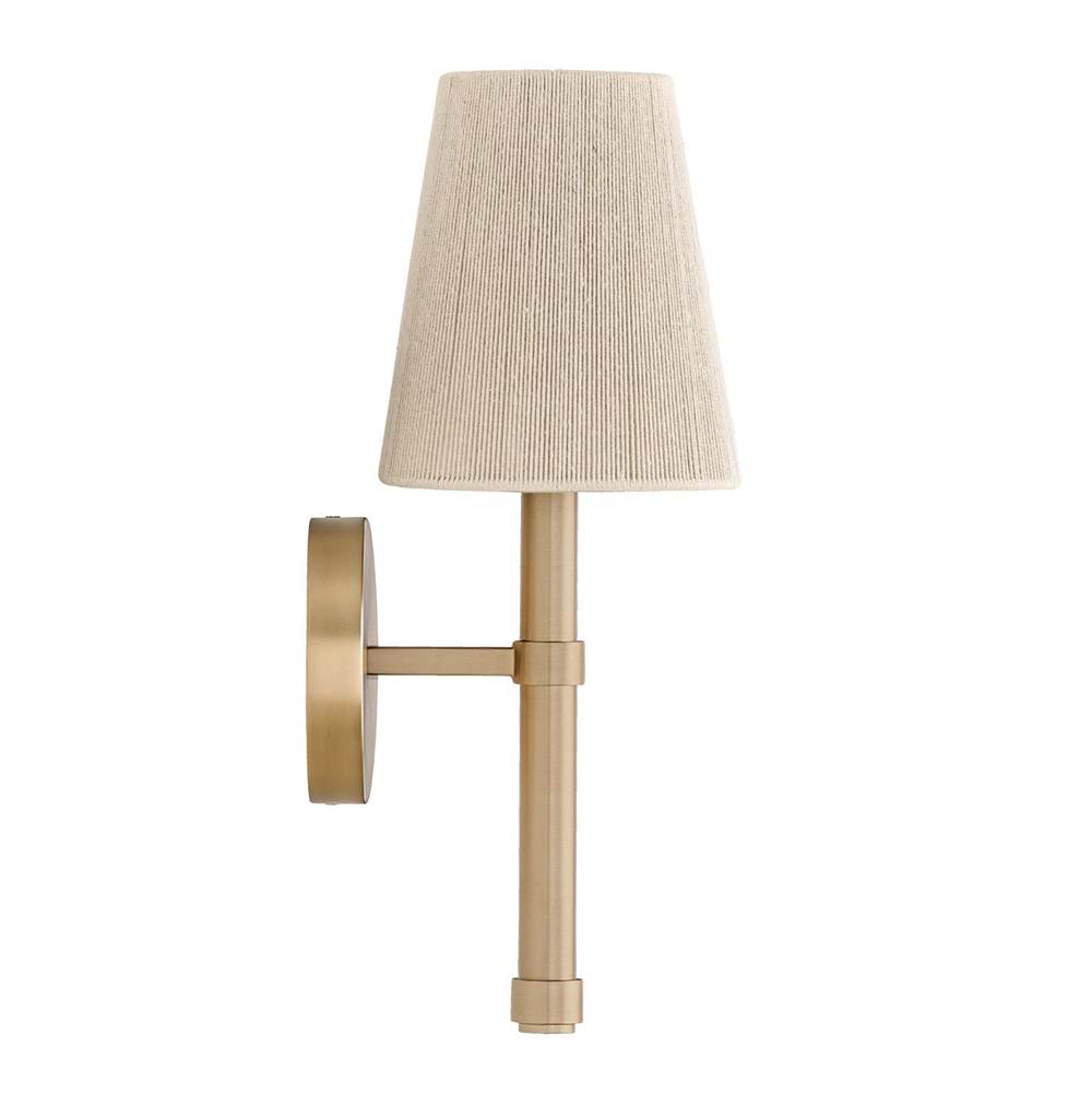 Capital Lighting 654511MA Matte Brass 5'' W X 14'' H 1-light Wallchiere Sconce In Matte Brass With Tapered Bleached Natural Rope Shade Image 2