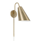 Capital Lighting 654911MA Matte Brass 12.75'' H X 6.75'' W 1-light Modern Swing Arm Sconce In Matte Brass With Painted White Interior Image 1