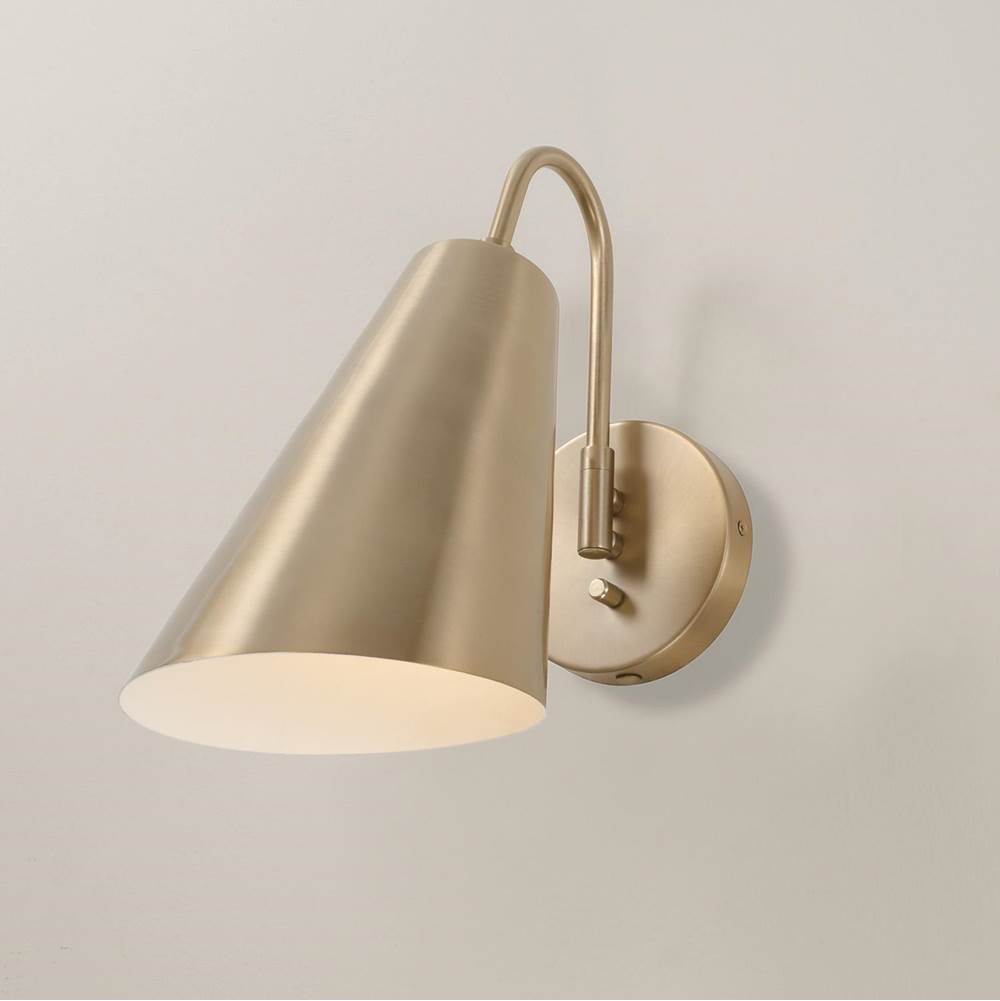 Capital Lighting 654911MA Matte Brass 12.75'' H X 6.75'' W 1-light Modern Swing Arm Sconce In Matte Brass With Painted White Interior Image 6