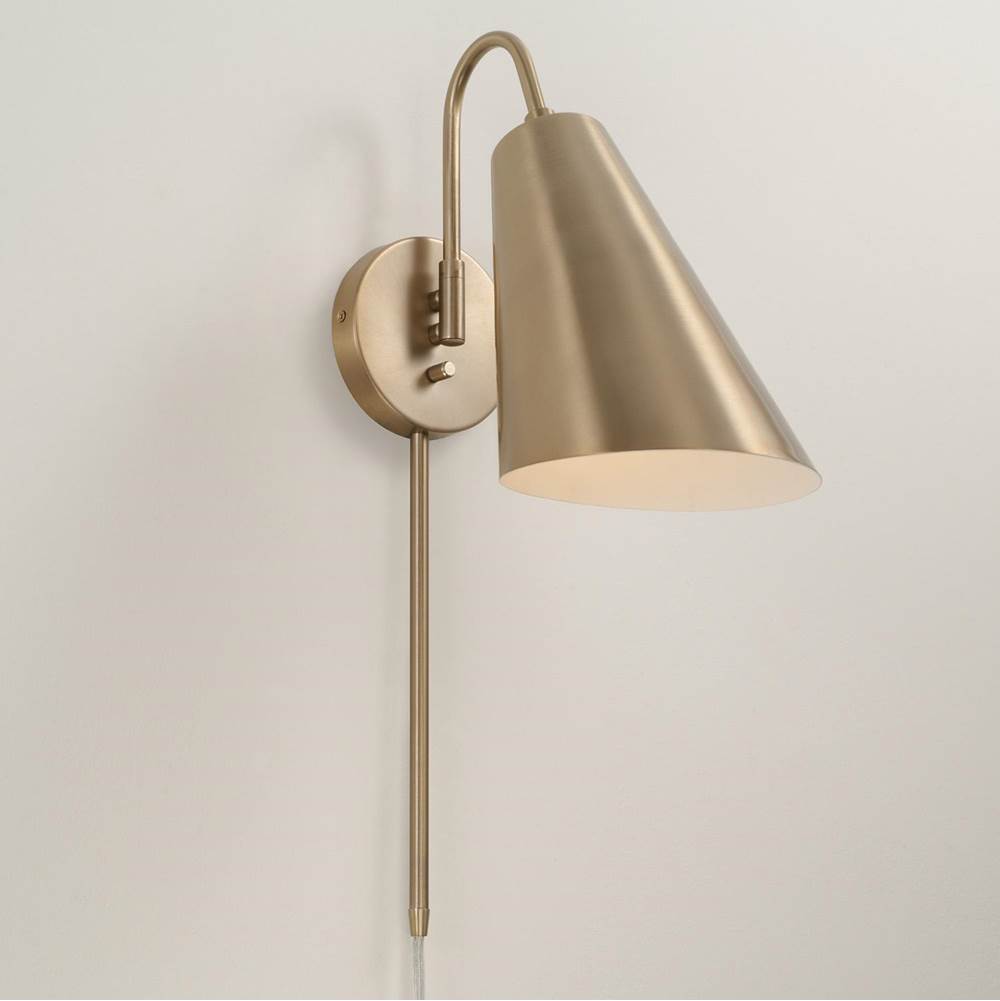 Capital Lighting 654911MA Matte Brass 12.75'' H X 6.75'' W 1-light Modern Swing Arm Sconce In Matte Brass With Painted White Interior Image 3