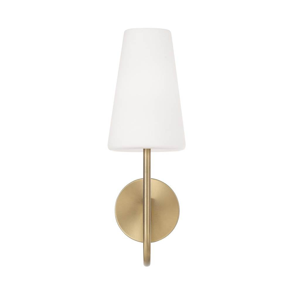Capital Lighting 655211AD-550 Aged Brass 5.75'' W X 17.25'' H 1-light Armed Sconce In Aged Brass With Tapered Soft White Glass Image 3