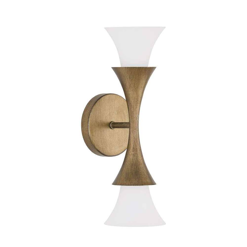 Capital Lighting 655721ML Mystic Luster 5'' W X 15'' H 2-light Sconce In Mystic Luster With Soft White Glass Image 1