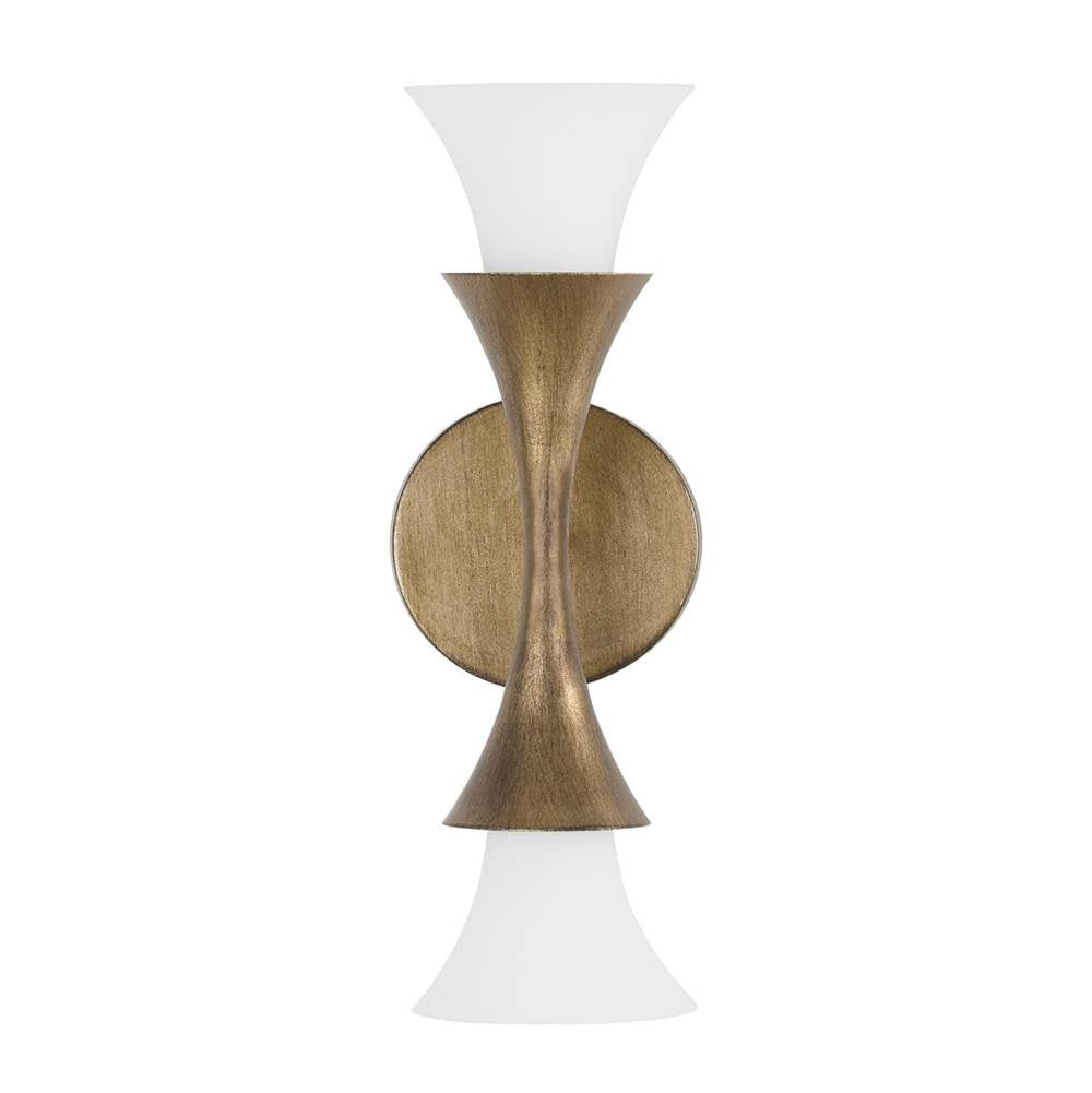 Capital Lighting 655721ML Mystic Luster 5'' W X 15'' H 2-light Sconce In Mystic Luster With Soft White Glass Image 3