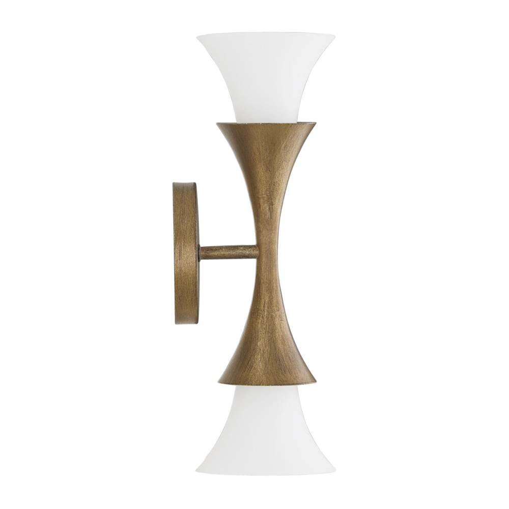 Capital Lighting 655721ML Mystic Luster 5'' W X 15'' H 2-light Sconce In Mystic Luster With Soft White Glass Image 2