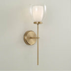 Capital Lighting Joss 6.25'' W X 20'' H 1-light Wallchiere Sconce In Aged Brass With Layered White And Clear Glass
