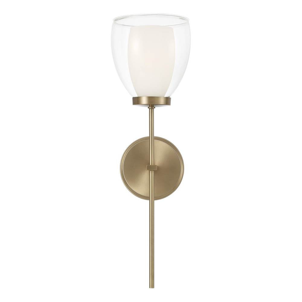 Capital Lighting 655911AD Aged Brass 6.25'' W X 20'' H 1-light Wallchiere Sconce In Aged Brass With Layered White And Clear Glass Image 3