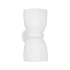 Capital Lighting 656121CE Ceramic White 8'' W X 16.75'' H 2-light Handcrafted Fluted Ceramic Sconce In Matte White Image 1