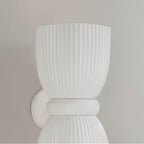 Capital Lighting 656121CE Ceramic White 8'' W X 16.75'' H 2-light Handcrafted Fluted Ceramic Sconce In Matte White Image 6