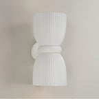 Capital Lighting Mallory 8'' W X 16.75'' H 2-light Handcrafted Fluted Ceramic Sconce In Matte White