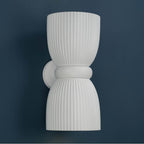 Capital Lighting 656121CE Ceramic White 8'' W X 16.75'' H 2-light Handcrafted Fluted Ceramic Sconce In Matte White Image 2