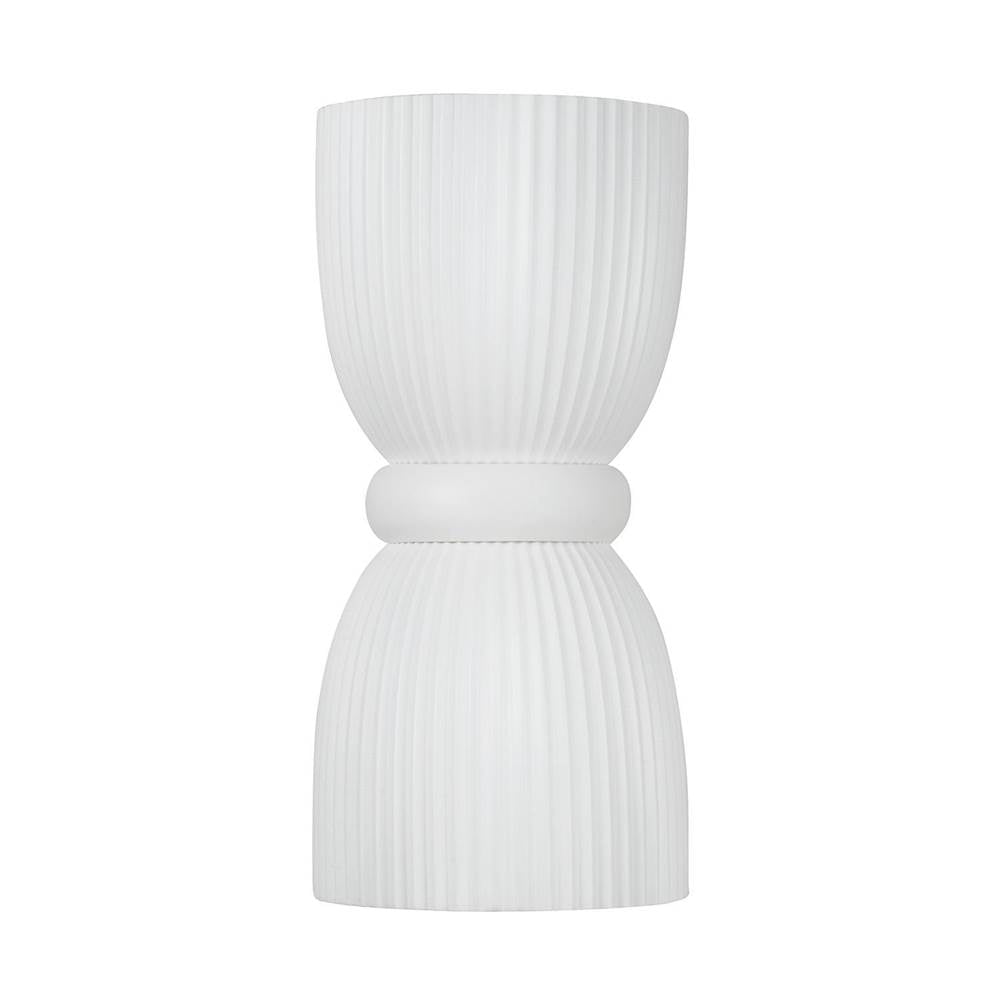 Capital Lighting 656121CE Ceramic White 8'' W X 16.75'' H 2-light Handcrafted Fluted Ceramic Sconce In Matte White Image 5