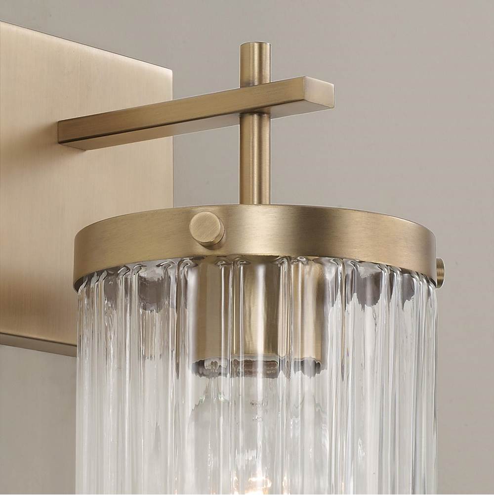Capital Lighting 656211AD-555 Aged Brass 5.5'' W X 10.75'' H 1-light Sconce In Aged Brass With Clear Beveled Fluted Glass Image 4
